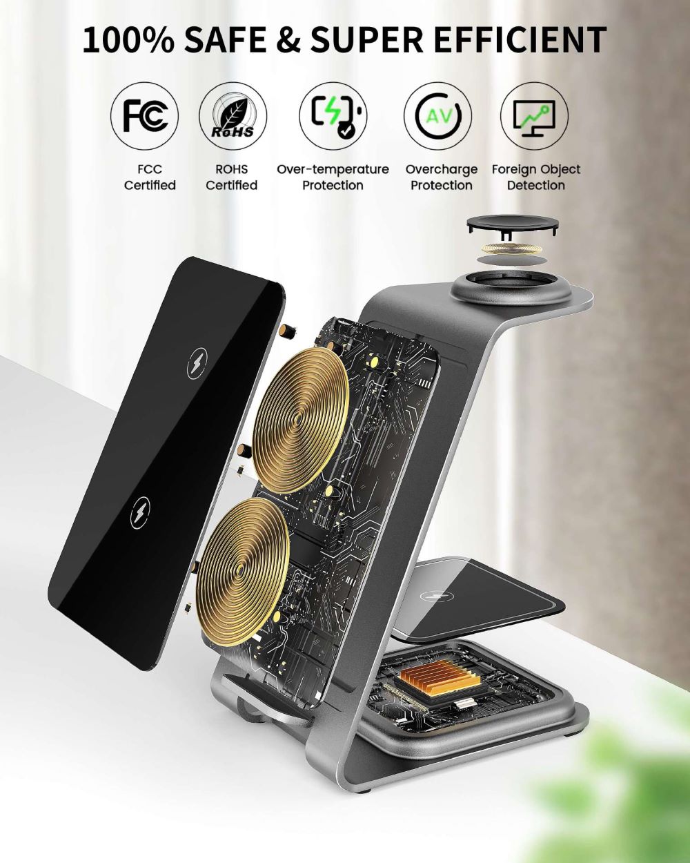 3 in 1 Aluminium Wireless Charger Dock for Iphone - Apple Watch & AirPods