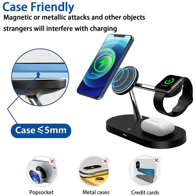 3 in 1 Wireless Magnetic Charger Stand For iPhone and Apple Watch