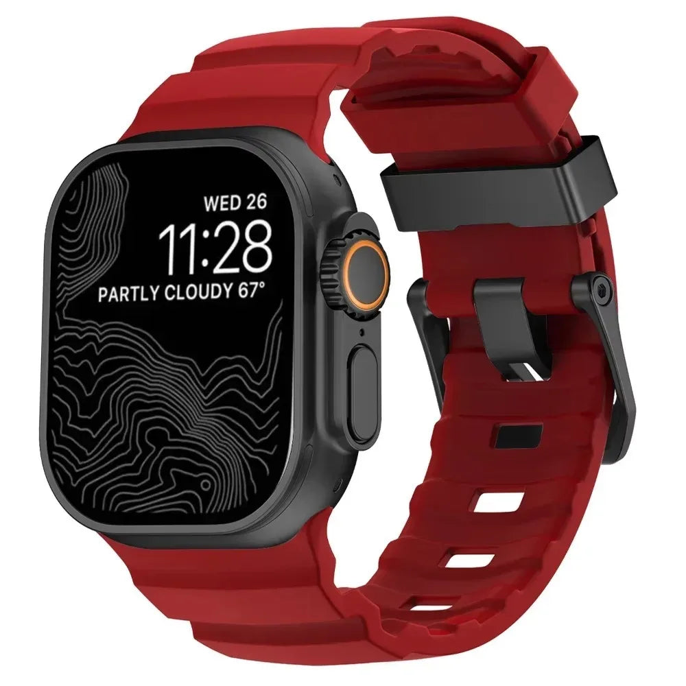 Sport Soft Silicone and Titanium Buckle Strap for Apple Watch