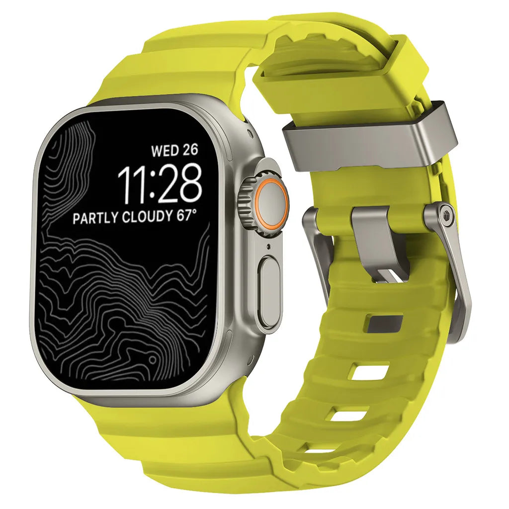 Sport Soft Silicone and Titanium Buckle Strap for Apple Watch