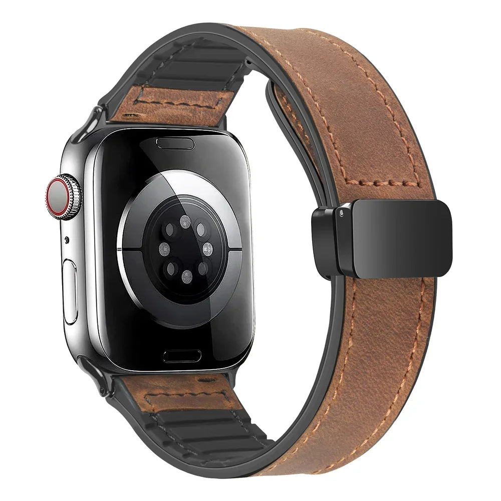 Leather and Silicone Strap For Apple Watch