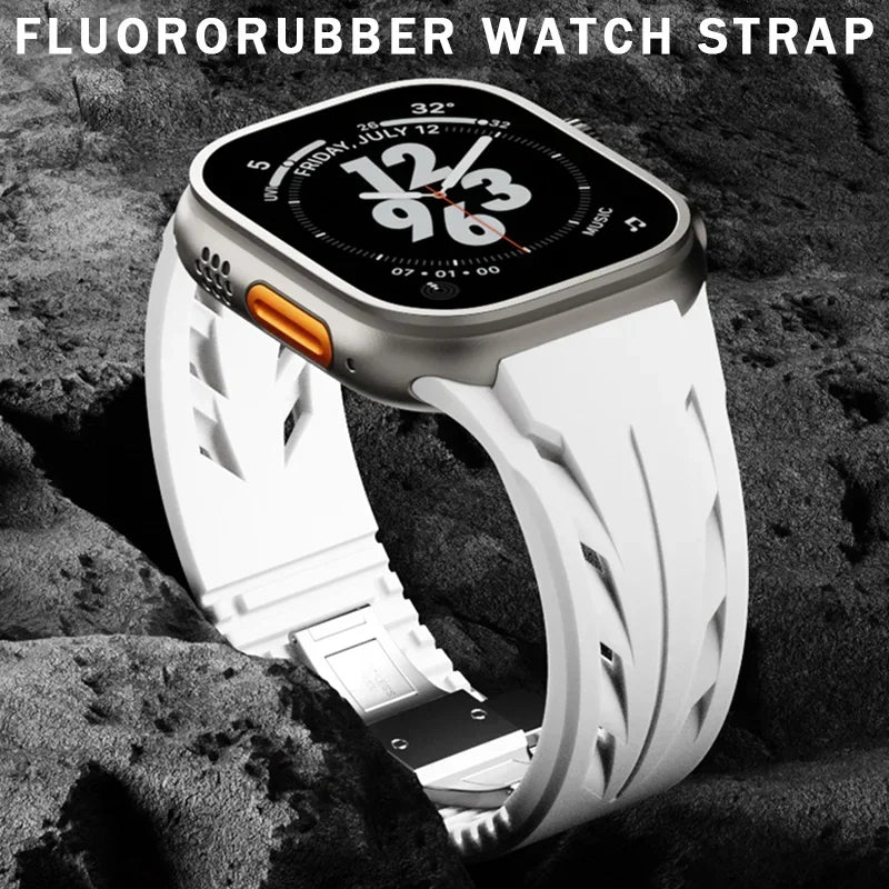 Fluoro Rubber Butterfly Clasp Premium Strap for Apple Watch