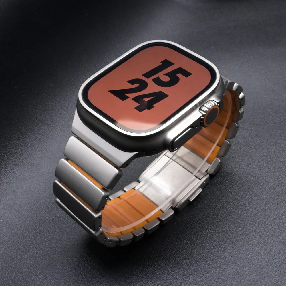 Titanium Silicone Magnetic Strap for Apple Watch