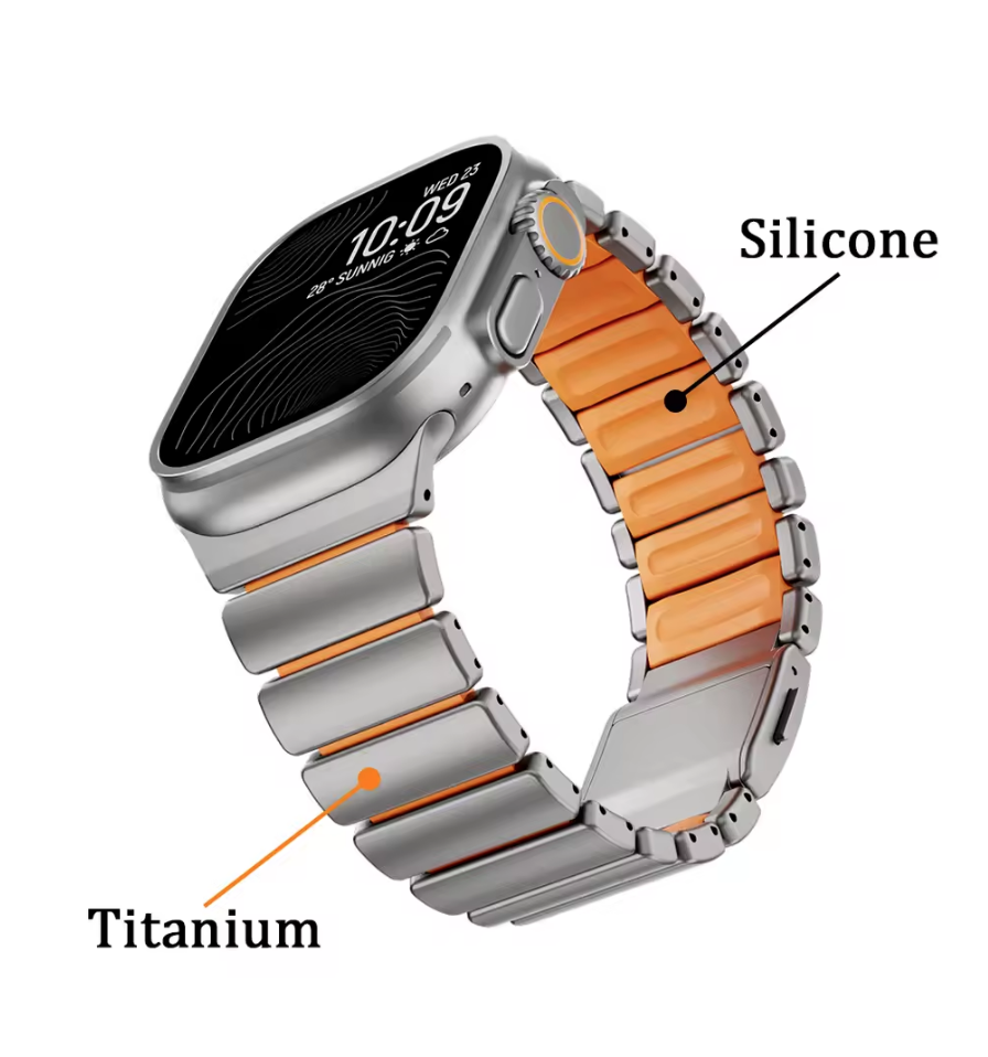 Titanium Silicone Magnetic Strap for Apple Watch