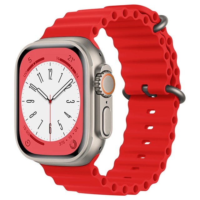 Ocean Silicone Tubular Strap For Apple Watch Ultra